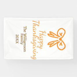 Orangenbogen-Retro glückliche Danksagung fügen Fam Banner