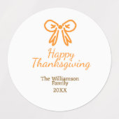 Orangenbogen-Retro glückliche Danksagung fügen Fam Etiketten (Design 2)