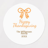 Orangenbogen-Retro glückliche Danksagung fügen Fam Etiketten (Design 1)