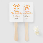 Orangenbogen-Retro glückliche Danksagung fügen Fam Fächer (Vorne und Hinten)