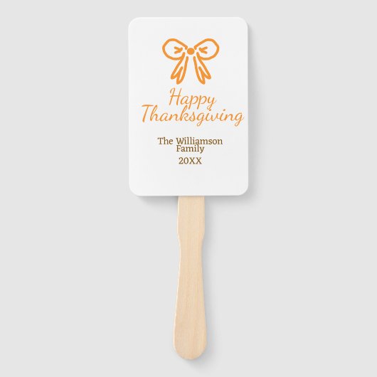 Orangenbogen-Retro glückliche Danksagung fügen Fam Fächer (Vorderseite)