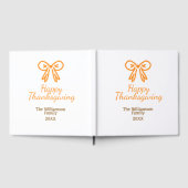 Orangenbogen-Retro glückliche Danksagung fügen Fam Gästebuch (Voll)