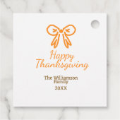 Orangenbogen-Retro glückliche Danksagung fügen Fam Geschenkanhänger (Rückseite)