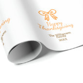 Orangenbogen-Retro glückliche Danksagung fügen Fam Geschenkpapier (Rolleneckpunkt)