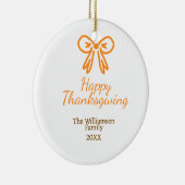 Orangenbogen-Retro glückliche Danksagung fügen Fam Keramik Ornament (Rechts)