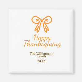 Orangenbogen-Retro glückliche Danksagung fügen Fam Magnet