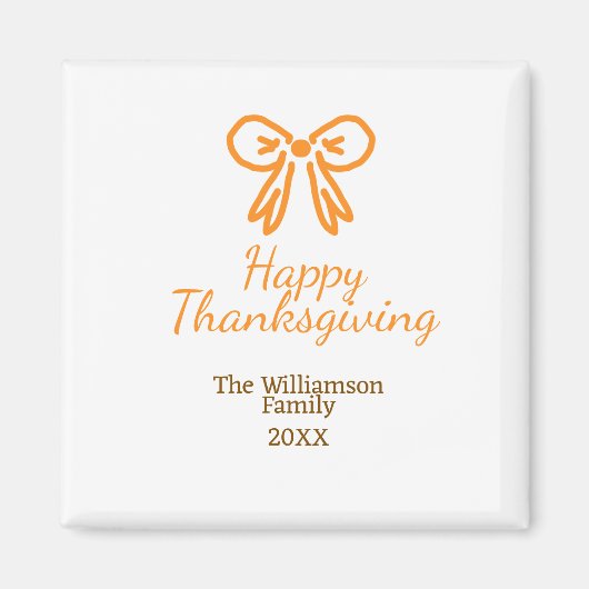 Orangenbogen-Retro glückliche Danksagung fügen Fam Magnet (Vorne)