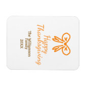 Orangenbogen-Retro glückliche Danksagung fügen Fam Magnet (Horizontal)