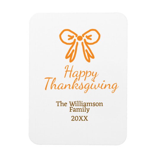 Orangenbogen-Retro glückliche Danksagung fügen Fam Magnet (Vertikal)