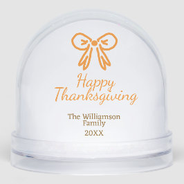 Orangenbogen-Retro glückliche Danksagung fügen Fam Schneekugeln