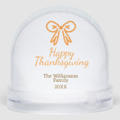 Orangenbogen-Retro glückliche Danksagung fügen Fam Schneekugeln (Rückseite)