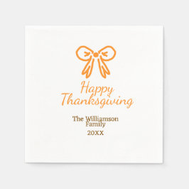 Orangenbogen-Retro glückliche Danksagung fügen Fam Serviette