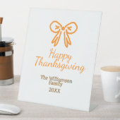 Orangenbogen-Retro glückliche Danksagung fügen Fam Sockelschild (In Situ)