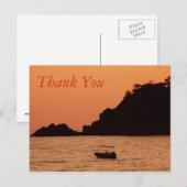 Orangenboot auf See Danke Postkarte (Vorne/Hinten)