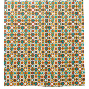 Orangenbraun-Aquamarine der 1970er Jahre Duschvorhang
