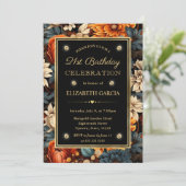 Orangenbraun-Herbstlaube 21. Geburtstag Einladung (Stehend Vorderseite)