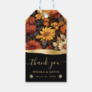 Orangenbraun-Herbstlaube Hochzeit Geschenkanhänger