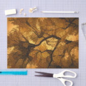 Orangenbraune Blätter Sonnenuntergang im Herbstbau Seidenpapier (Handwerk)