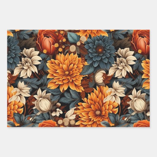 Orangenbraune Herbstlaube Geburtstag Geschenkpapier Set (Vorderseite 2)