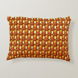 Orangenbraune Teller, geschnitzt und gefärbt Dekokissen