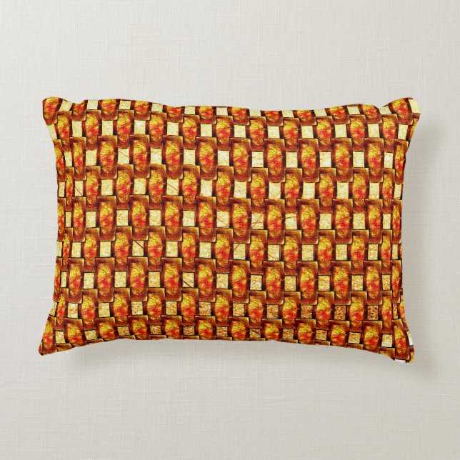 Orangenbraune Teller, geschnitzt und gefärbt Dekokissen (Rückseite)