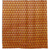 Orangenbraune Teller, geschnitzt und gefärbt Duschvorhang (Vorderseite)