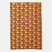 Orangenbraune Teller, geschnitzt und gefärbt Geschirrtuch (Vertikal)