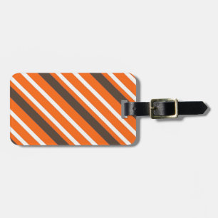 Orangenbraunes Streifenmuster Gepäckanhänger