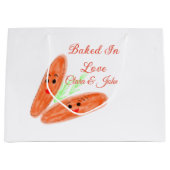 Orangenbrotpaar Emoji gebacken in Liebe Name d Große Geschenktüte (Vorderseite)