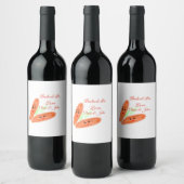 Orangenbrotpaar Emoji gebacken in Liebe Name d Weinetikett (Flaschen)