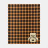 Orangenbüffel kariert fleecedecke (Vorderseite)