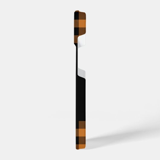 Orangenbüffel-Schachbrett iPhone Hülle (Linke Seite)