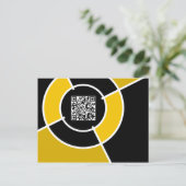 Orangenbullseye QR Postkarte (Stehend Vorderseite)