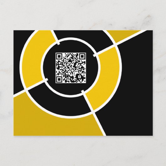 Orangenbullseye QR Postkarte (Vorderseite)