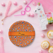 Orangenchips mit personalisiertem Namen, Poker Pappteller (Party)