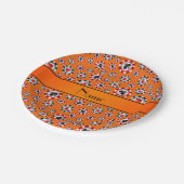 Orangenchips mit personalisiertem Namen, Poker Pappteller (Schrägansicht)