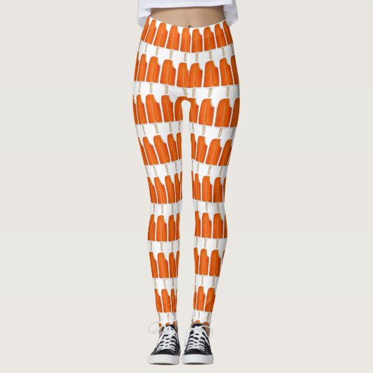 Orangencreme Eiscreme Popsirup Print Leggings (Vorderseite)