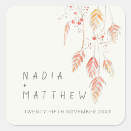 Orangencreme Quadratischer Aufkleber