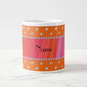 Orangendiamanten mit Personalisiertem Namen Jumbo-Tasse