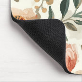 Orangene Aquarell-Blumen Botanische Malerei Mousepad (Ecke)