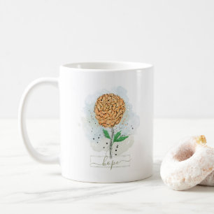Orangene Aquarell-Blumen-Hoffnungs-Kaffeetasse Kaffeetasse