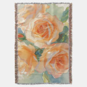 Orangene Aquarell-Rosen Impressionismus Decke (Vorderseite Vertikal)