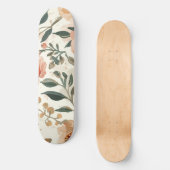 Orangene Aquarellblumen Botanische Malerei Skateboard (Vorderseite)
