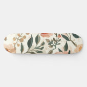 Orangene Aquarellblumen Botanische Malerei Skateboard (Horizontal)