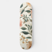 Orangene Aquarellblumen Botanische Malerei Skateboard (Vorderseite)