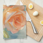 Orangene Aquarellrosen Impressionismus Geschirrtuch (Viertel Falte)