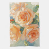 Orangene Aquarellrosen Impressionismus Geschirrtuch (Vertikal)