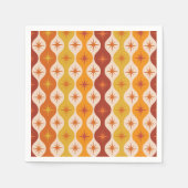 Orangene Atombombe des Mitteljahrhunderts auf Ogee Serviette (Vorderseite)