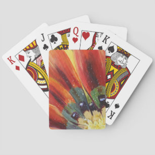 Orangene Blätter Florales Detail Klassische Spielk Spielkarten
