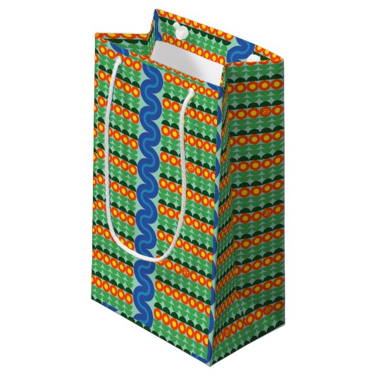 Orangene Blume - Kleine Geschenktüte (Vorderseite Schrägansicht)